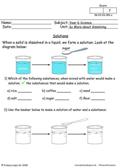 PrimaryLeap.co.uk - Solutions Worksheet Mixtures And Solutions Worksheet, Photosynthesis Worksheet, Ks2 Science, Homeschool Science Experiments, Physical Science Lessons, States Of Matter Worksheet, Science Printables, Matter Worksheets, Chemistry Classroom