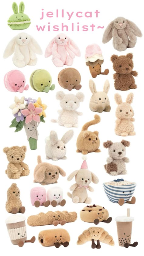 Teen Christmas Wishlist, Jellycat Bunny, Jellycat Stuffed Animals, Jelly Cat, School Bag Essentials, Cute Squishies, Gift Wishlist, Cute Gifts For Friends, Wishlist Ideas