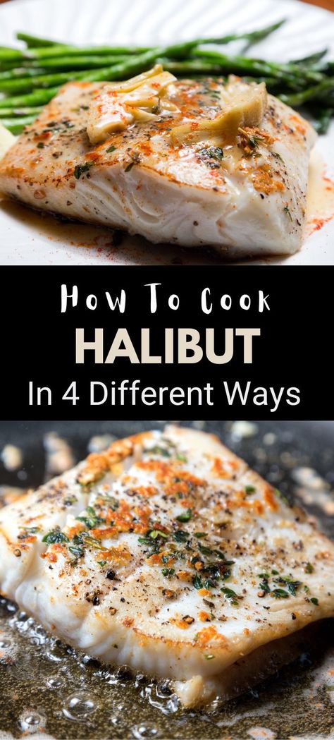 An easy-to-follow guide on cooking halibut in four different ways: baking, grilling, pan-searing, and poaching. Perfect for seafood lovers looking to try new recipes! #Halibut #SeafoodRecipes #CookingTips How To Cook Halibut, Grilled Halibut Recipes, Halibut Recipes Baked, Grilled Halibut, Halibut Recipes, Smoked Cooking, Fish Dinner, Dinner Entrees, Fish Dishes