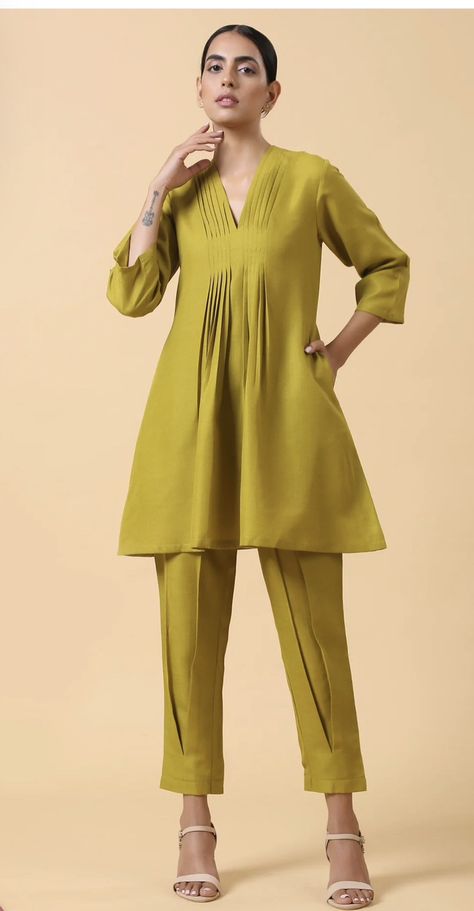 Beach Party Wear, Co Ords Outfits, Pleated Pant, Simple Kurta Designs, Cord Set, Kurta Designs Women, Indian Designer Outfits, Fashion Attire, Stylish Dress Designs