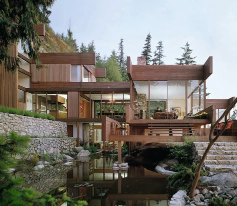 12 Category-Defining Houses Around the World | Architectural Digest Arthur Erickson, Unusual Homes, West Vancouver, Famous Architects, Built In Furniture, Organic Architecture, House On A Hill, Residential Design, Architectural Digest