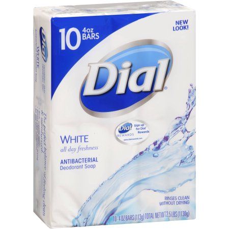 Dial Bar Soap, Deodorant Bar, Dial Soap, Antibacterial Deodorant, Haircare Shampoo, Travel Skincare, Antibacterial Soap, White Bar, 10 Count