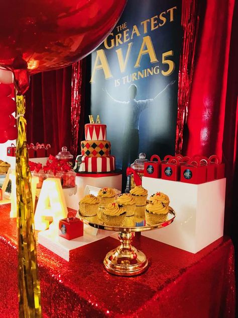 The Greatest Ava | CatchMyParty.com Greatest Showman Birthday Party, Greatest Showman Party, Birthday Party Catering, Lila Party, Circus Birthday Party Theme, Circus Theme Party, Circus Birthday Party, Carnival Birthday Parties, Carnival Birthday