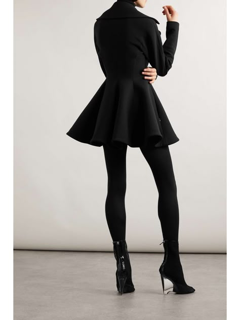 ALAÏA Pleated twill coat Enby Fashion, Twill Coat, Rock Girl, Types Of Fashion, Opaque Tights, Coat Fashion, Fashion Board, Winter Outfit, Net A Porter