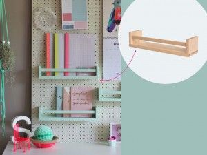 Ikea Pegboard Hack, Ikea Pegboard Ideas Office, Ikea Pegboard Ideas Kids, Ikea Skadis Hack, Skadis Ikea Ideas, Ikea Pegboard Ideas, Skådis Ikea, Perfect Bar Cart, Office Furniture Decor