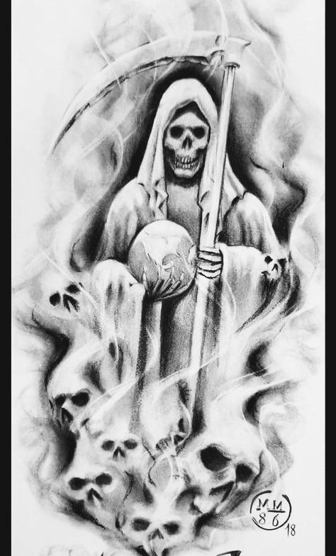 Pin by Arnold Weißer Hai on Grim reaper in 2022 | Dark art tattoo, Prison drawings, Beautiful dark art Dark Art Tattoo, Dark Art, Art Tattoo, Skeleton, Black And White, Tattoos, Pins, White, Black