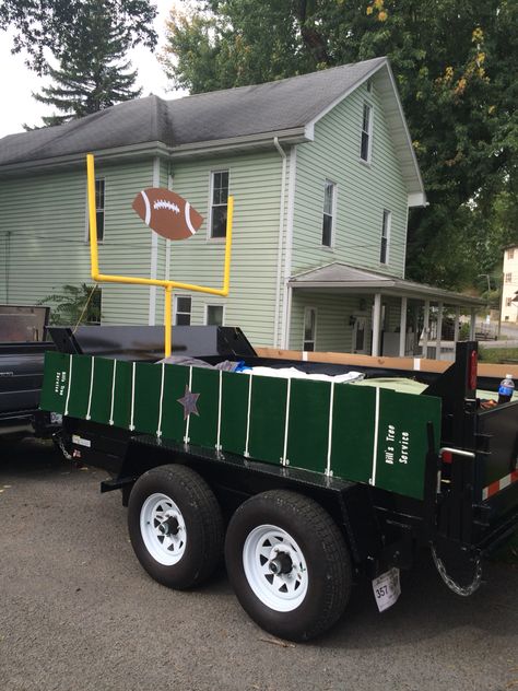 Football Float - DIY Parade Football Float Ideas, Football Parade Signs, Football Theme Parade Float, Football Floats Parade Ideas Easy, Football Parade Float Ideas Diy, Home Coming Float Ideas, Homecoming Float Ideas Cheerleaders, Football Team Parade Float, Football Homecoming Parade Float Ideas