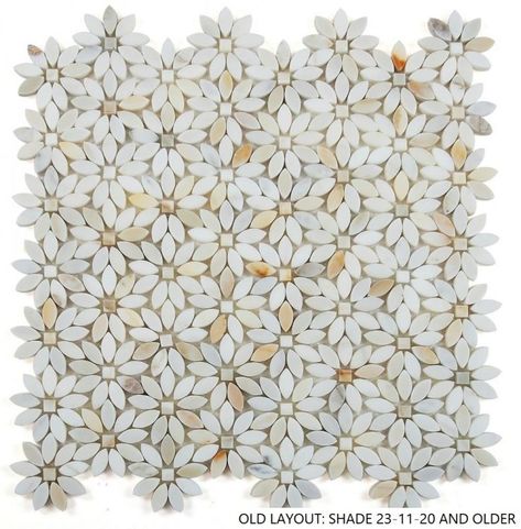 Daisy Tile, Cleaning Porcelain Tile, Gold Flower Pattern, Mosaic Floor Tile, Floral Mosaic, Calacatta Gold, Marble Mosaic Tiles, Backsplash Ideas, Bathroom Tiles