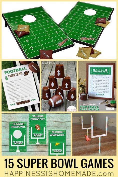 15 Super Bowl Party Games Super Bowl Party Games, Super Bowl Activities, Diy Super Bowl, Superbowl Squares, Superbowl Party Games, Super Bowl Decorations, Birthday Games For Adults, Superbowl Game, Home Party Games