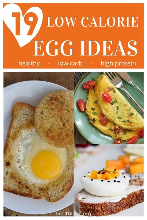 Quick, healthy and tasty, low calorie egg ideas for breakfast! You'll want to keep this list to mix up your egg game for busy mornings! #highprotein #lowcarb #lowcalorie Egg Ideas For Breakfast, Low Calorie Egg Recipes, Egg Dinner Recipes, Noom Meals, Healthy Low Calorie Breakfast, Egg Dinner, Low Cal Breakfast, Low Calorie Tortilla, Protein Egg