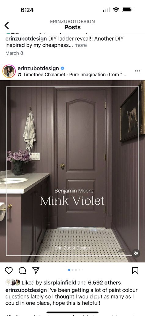 Muted Purple Bathroom, Dove Tail Paint Color, Purple Grey Paint Color, Purple Gray Paint, Bathroom Big, Bathrooms Ideas, Muted Purple, Purple Bathrooms, Grey Paint Colors