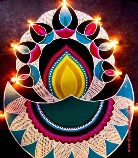 50 Tough Rangoli Designs (Rangoli Ideas) - October 2019 Diwali Rangoli Ideas, Rangoli For Festival, Simple Rangoli Designs Easy, Rangoli Designs Beautiful, Rangoli Painting, Deepam Rangoli, Unique Rangoli, Rangoli Designs Easy, Best Rangoli