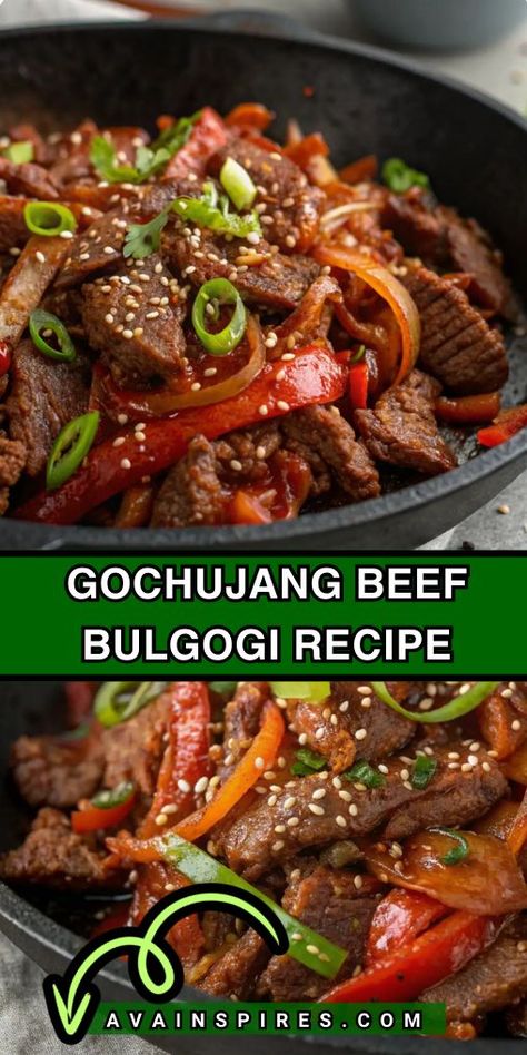 Gochujang Beef Bulgogi Healthy Korean Beef, Gochujang Ramen, Gochujang Beef, Bulgogi Kimbap, Ramen Homemade, Gochujang Recipes, Tofu Cauliflower, Gochujang Pasta, Beef Bulgogi Recipe