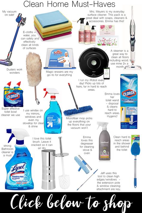 16 Cleaning Supplies & Tools You Can't Live Without - Best deep cleaning routine and cleaning products everyone needs in their home. Disinfect your home! Cleaning Supplies Checklist, Cleaning Supplies List, Cleaning Supplies Organization, Bathroom Cleaning Supplies, House Cleaning Checklist, Deep Cleaning Tips, Cleaning Motivation, Cleaning Business, Household Cleaning Tips