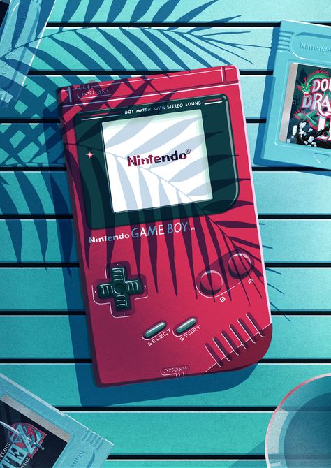 Aesthetic Nintendo, Retro Games Wallpaper, Good Pics, ポップアート ポスター, Retro Gaming Art, Nintendo Gameboy, New Retro Wave, Boy Illustration, Wacom Tablet