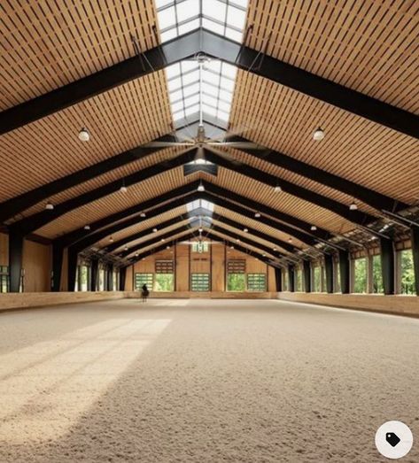 Mansion With Stables, Indoor Riding Arenas, Equestrian Arena Indoor, Nice Horse Stables, Pretty Horse Stables, Horse Stable Aesthetic Exterior, Luxury Equestrian Stables, Modern Stables Horses, Dream Horse Stables