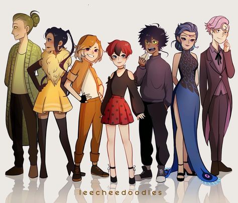 Trixx Miraculous Human, Miraculous Kwami As Humans, Miraculous Ladybug Plagg Human, Marinette Wearing All Miraculous, Tikki As A Human, Miraculous Ladybug Duusu Kwami, Plagg And Tiki Human, Nooroo And Duusu Kwami, Tikki X Plagg Human