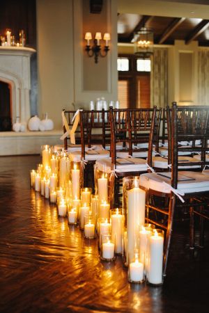 Pillar Candles Along Wedding Aisle | photography by http://rebekahwestover.com/ Candles Lining Wedding Aisle, Wedding Aisle Candles Indoor Ceremony, Candles Down Ceremony Aisle, Candle Lit Wedding Aisle, Wedding Aisle Candles, Candles Aling Isle At Chirch, Aisle Candles, Pillar Candles Wedding, Deer Wedding