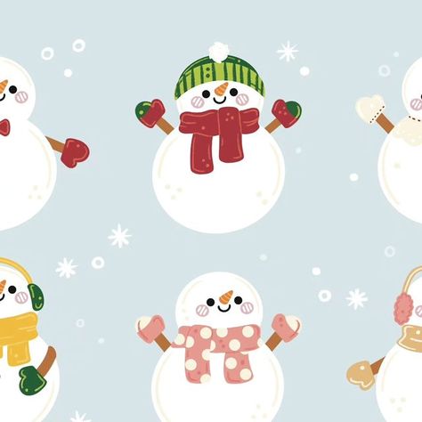 cicely ✿ illustrator on Instagram: "It's a snow party ☃️✨️ I loved doodling different snowmen in their outfits for this one! It is so much fun to warm up and experiment with. I can not wait to doodle more festive art this month 🧡 Which snowman is your favorite? ☃️ Thank you for being here, enjoying my art. If you like my art, interacting with my posts helps me out a lot! This can be through liking, commenting, saving or sharing the post. Any interaction is very appreciated! 🥰 this drawing fits the prompts for #wintertimewonders23 , #holidraw23 #festivemas23 & #cozychristmaschallenge23 . Please check out these prompt lists, they are amazing and festive! 🎄 . . . #holidayseason #snowmen #snowman #cuteart #siseliestudio #drawcember" Snow Man Art, Cute Snowman Drawing, Cute Snowmen Drawings, Drawing Snowman, Kawaii Snowman, Snowman Drawing, Snowman Art, Snow Party, Christmas Illustrations