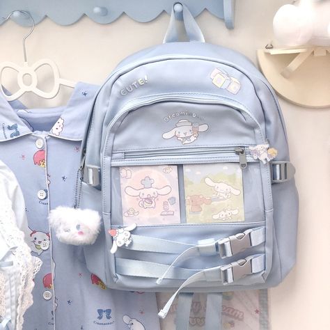 Cinnamoroll Backpack, Cute School Bags, Stylish School Bags, Kawaii Bags, Box Templates, Kawaii Backpack, Cartoon Backpack, Pink Books, Kawaii Accessories