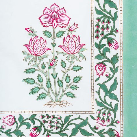 Mughal Prints Design, Mughal Butta Design, Block Print Motifs, Mughal Floral Motifs, Mughal Border, Mughal Motifs, Saree Painting Designs, Mughal Art Paintings, Tie Dye Crafts