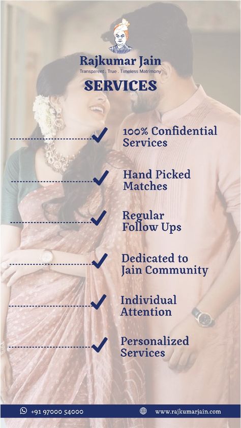 Confidential, Handpicked, and Dedicated: Unveiling Our Signature Jain Matrimony Services! 💍🌟 With 100% Confidentiality, Handpicked Matches, and Regular Follow-ups, our commitment to the Jain community is unwavering. Experience Individual Attention and Personalized Services as we help you find your perfect match. #JainMatrimony #signatureservices #rajkumarjainmatrimony #jainism #jainupdates Matrimonial Services, Ads Creative Advertising Ideas, Advertising Ideas, Creative Ads, Ads Creative, Creative Advertising, Post Design, Hand Picked, Perfect Match