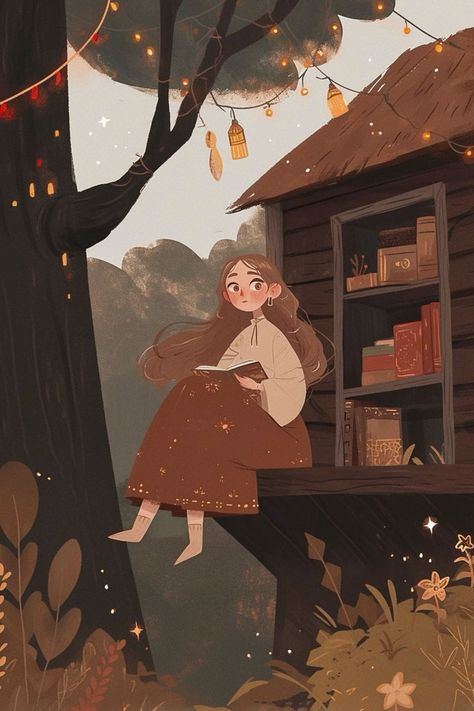 Cozy Autumn Illustration Art, Childrens Book Illustrations Aesthetic, Cozy Drawing Illustration, Aesthetic Autumn Drawings, Cozy Digital Art, Cozy Art Aesthetic, Cozy Illustration Art, Cute Fall Illustration, Cozy Autumn Aesthetic Wallpaper