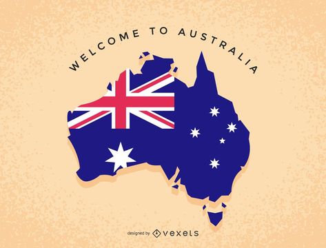 Australia Graphic Design, Australia Map Illustration, Australia Map Art, Australia Scrapbook, Australia Background, Welcome To Australia, Australia Illustration, Australia Aesthetic, Map Australia