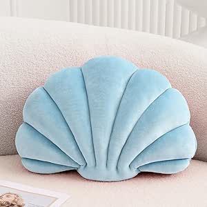 XIAIJIA Seashell Decorative Pillow Shell Shaped Throw Pillow 3D Insert Beach Pillow Soft Velvet Pillow Sea Ocean Decoration Couch Bed Pillow Cushions(Blue,18 X 13 inch) Sea Shell Pillow, Seashell Pillow, Beach Pillow, Girls Pillows, Dream Summer, Beach Pillows, Cottage Bedroom, Ocean Decor, Bed Pillow