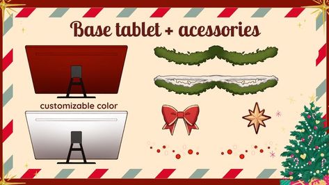 "Add festive charm to your VTuber setup with this customizable Christmas-themed virtual drawing tablet! Perfect for cozy holiday streams, this asset offers unique options like snowflakes, lights, and greenery to make your setup stand out. Choose from various patterns and ornaments to design a tablet that fits your holiday style. Ideal for VTubers looking to make their streams merry and bright, this tablet adds warmth and personality to your broadcast—capture the holiday spirit in every stream! Cozy Holiday, Drawing Tablet, Holiday Style, Holiday Fashion, Merry And Bright, Holiday Spirit, Christmas Themes, The Holiday, Christmas Holidays