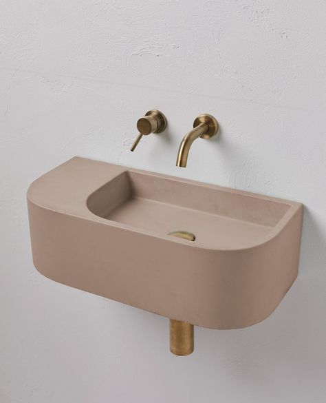 CONCRETE NATION™ on Instagram: “Our Aura Pod in Clay, the perfect wall hung basin designed to meet the demand for small compact spaces and powder rooms. ⁠ ⁠ Explore our…” Mint Green Walls, Concrete Basin, Downstairs Toilet, Basin Design, Power Room, Wall Mounted Basins, Powder Rooms, Polished Concrete, Bathroom Basin