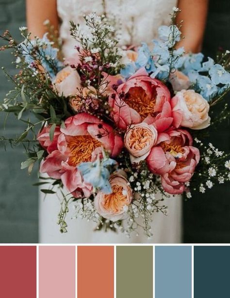 Wedding Color Schemes Summer, Wedding Theme Color Schemes, Wildflower Wedding Theme, Early Spring Wedding, Wedding Color Pallet, Beautiful Wedding Flowers, Spring Wedding Colors, Spring Wedding Inspiration, Summer Wedding Colors