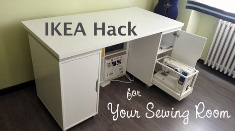 Sew Much Easier - Sewing Room Furniture - IKEA Hack Ikea Sewing Rooms, Sewing Closet, Small Sewing Rooms, Diy Sewing Table, Sewing Desk, Sewing Room Furniture, Sewing Room Inspiration, Colorful Hairstyles, Sewing Room Storage