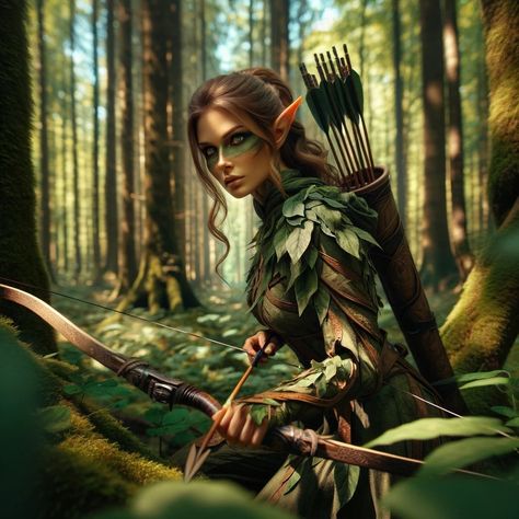 (20+) Facebook Wood Elf Ranger Female Dnd, Rennaisance Outfits, Wood Elf Ranger, Elf Ranger, Women Warriors, Female Elf, Wood Elf, D&d Dungeons And Dragons, Mystical Creatures