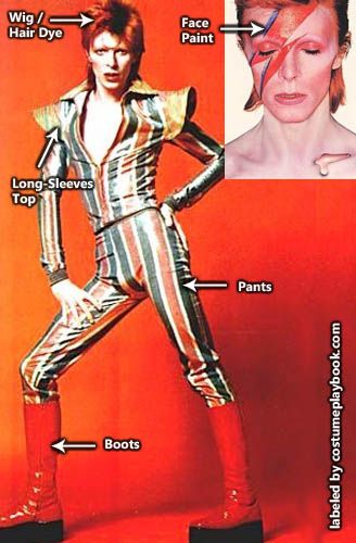 Costume guide - How to dress up as Ziggy Stardust: http://costumeplaybook.com/musicians-celebrities/3524-ziggy-stardust-david-bowie-costume/ David Bowie Costume, Duncan Jones, David Bowie Fashion, Bowie Ziggy Stardust, David Bowie Ziggy Stardust, The Velvet Underground, David Bowie Ziggy, Mia Farrow, Iggy Pop