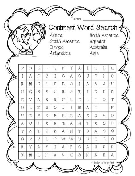 FREE Continent Word Search Continents Activities, The 7 Continents, 3rd Grade Social Studies, Geography Worksheets, It’s A Small World, Continents And Oceans, Teaching Geography, Homeschool Geography, Homeschool Social Studies