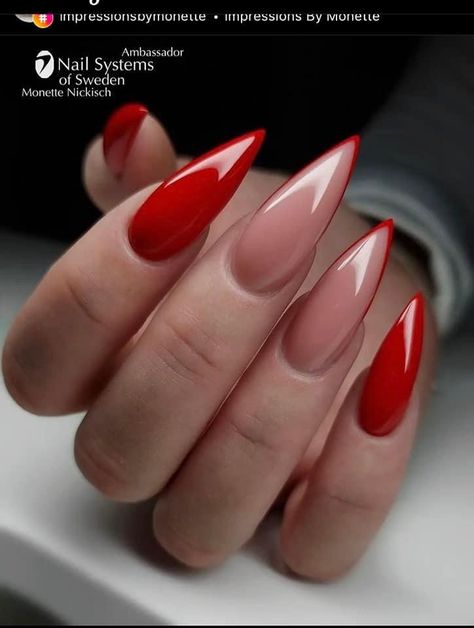 Stilleto Nails Designs, Unghie Sfumate, Kutek Disney, Sassy Nails, Stiletto Nails Designs, Her Nails, Red Nail, Classy Nails, Fancy Nails