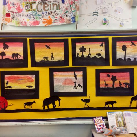 Art/science work from our South Africa topic. Africa Eyfs Activities, Africa Eyfs, Eyfs Africa Topic, African Art For Kids, Africa Craft, Africa Continent, Dear Zoo, Safari Wallpaper, South African Art