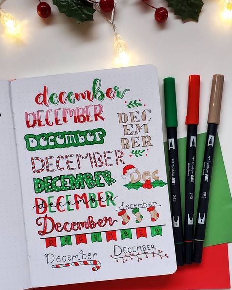 Title Idea, Bullet Journal Christmas, Bujo Journal, December Bullet Journal, Bullet Journal Ideas Templates, Journal Inspiration Writing, Bullet Journal Mood Tracker Ideas, Bullet Journal Paper, Bulletin Journal Ideas