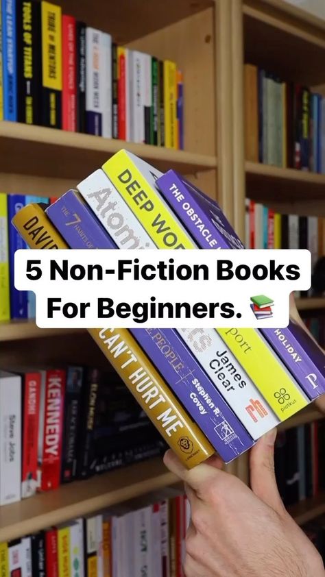 oneminutebookreview on Instagram: 5 Non-Fiction Books For Beginners. 📚 1️⃣ The 7 Habits of Highly Effective People by Stephen R. Convey (Habits) 2️⃣ Atomic Habits by James… Books For Beginners To Read Fiction, Books For Beginners To Read, Rich Dad Poor Dad Book, Habits Of Highly Effective People, Business Books Worth Reading, Books For Beginners, Atomic Habits, Non Fiction Books, Highly Effective People