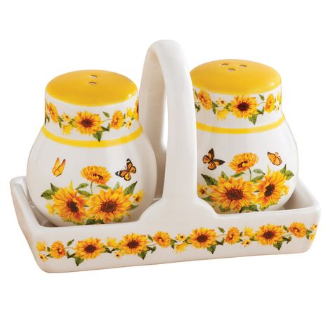 Sunflower Coffee Hutch, Sunflower Themed Kitchen Zazzle, Shakers Kitchen, Snoopy Dog House, Sunflower Kitchen, Salt And Pepper Grinders, Spring Birds, Spode Christmas Tree, Collections Etc