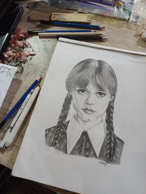 #wednesdayaddams #wednesday #charcoaldrawing #drawing Wednesday Sketches, Wednesday Drawing, Wednesday Sketch, Drawing Competition, Meaningful Drawings, Portraiture Drawing, Outline Drawings, Wednesday Addams, Charcoal Drawing