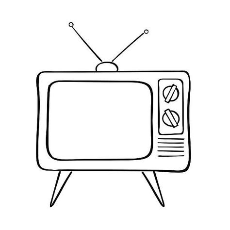 Old Tv Set, Tv Drawing, Tv Tattoo, Banner Doodle, Pop Art Images, Book Cover Design Inspiration, Pencil Sketch Drawing, Tv Icon, Television Set