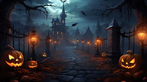 Halloween Halloween Thumbnail, Horror Desktop Wallpaper, Spooky Landscape, Fall Nostalgia, Dark Witch Aesthetic, Spooky Halloween Pictures, Spooky Background, Thumbnails Youtube Background, Youtube Background