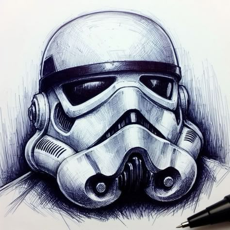 Storm Trooper Drawing, Stormtrooper Drawing, Star Wars Line Art, Potrait Painting, Dinosaur Sketch, Star Wars Painting, Stormtrooper Helmet, Deadpool Art, Star Wars Stickers