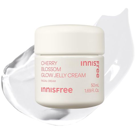 Amazon.com: innisfree Cherry Blossom Glow Jelly Cream with Niacinamide for Smooth, Glowing Skin, Korean Skincare Hydrating Moisturizer : Beauty & Personal Care Jelly Skincare, Glowing Skin Korean, Innisfree Cherry Blossom, Niacinamide Skincare, Oily Skin Type, Face Card Never Declines, Dry Oily Skin, Skin Korean, Jelly Cream