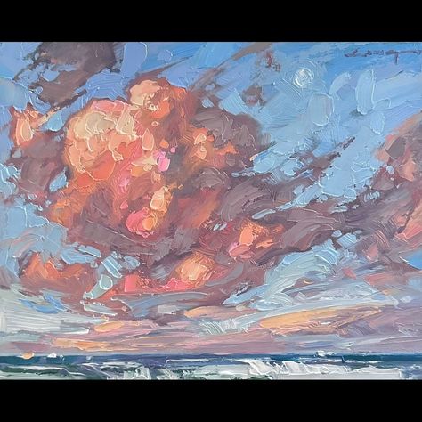 Chris Long (@long_painter) • Instagram photos and videos Evening Clouds, Chris Long, Daily Painters, Linked In Profile, Wood Panel, Brilliant Colors, Cape Cod, Abstract Landscape, Wood Paneling