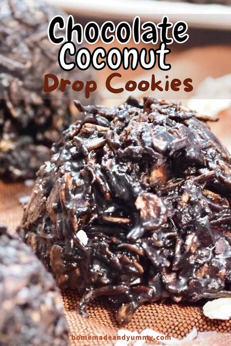 Coconut Drop Cookies, Coconut Drops Recipe, Coconut Drops, Coconut Chocolate, Healthy Cookie Recipes, Baking Recipes Cookies, Holiday Cookie Recipes, Delicious Cookie Recipes, Drop Cookies