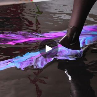 73K views · 2K reactions | HUGE Purple and Black Hairdryer Acrylic Pour | hair dryer, paint, lock | Large acrylic pours can be intimidating, but the key is using enough paint! Hopefully you guys enjoy this one :) | By Mixed Media Girl | Facebook Dutch Pour, Purple Paint, Acrylic Pouring Art, Pouring Art, Acrylic Pour, Pour Painting, Acrylic Pouring, Fluid Art, Texture Painting