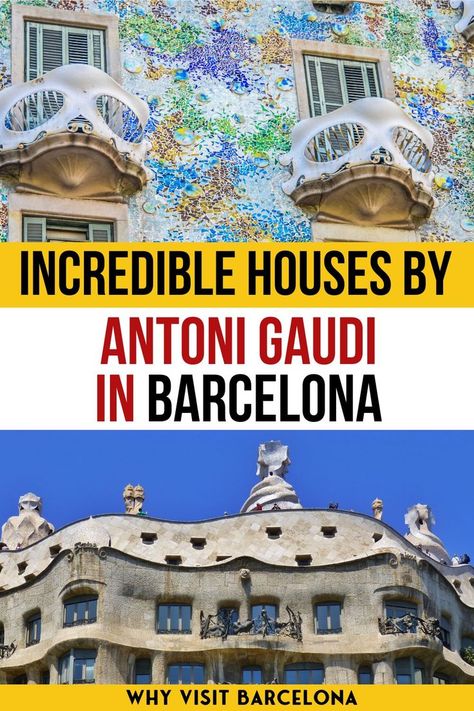 You can’t come to Barcelona and not visit one of Gaudí's magical creations.  Antoni Gaudí designed several notable modernist works in Barcelona, and in this article, I’m going to focus on the houses he designed for some of Barcelona’s wealthiest families.  If you want to see some of the best modernist architecture in Barcelona Spain, you are in the right place!  Let’s learn more about the most famous and iconic Gaudí houses in Barcelona! Spain Packing List, Gaudi Architecture, Spain Itinerary, Modernist Architecture, Park Güell, Visit Barcelona, Spain Vacation, Antoni Gaudi, Unique Buildings